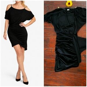 CACHE BLACK ASYMMETRICAL DRESS 👗